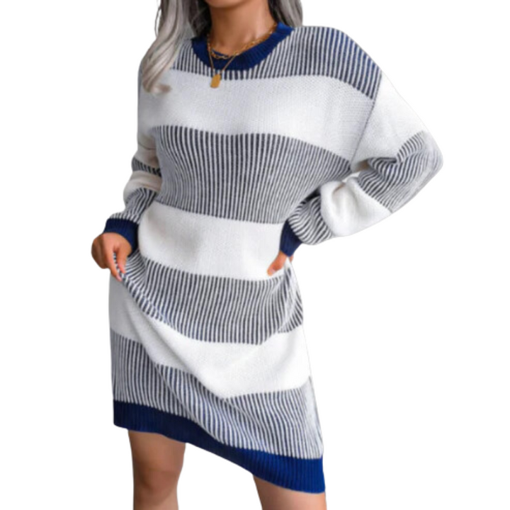 Drune | Perfekt Gestreiftes Strickkleid für Frauen