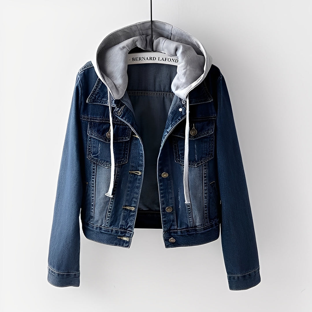 Drune | Stilvolle Jeansjacke mit abnehmbarer Kapuze für Frauen