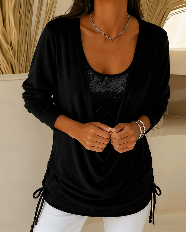 Drune | Top mit Kontrastfarben Im Zwei in Eins Look