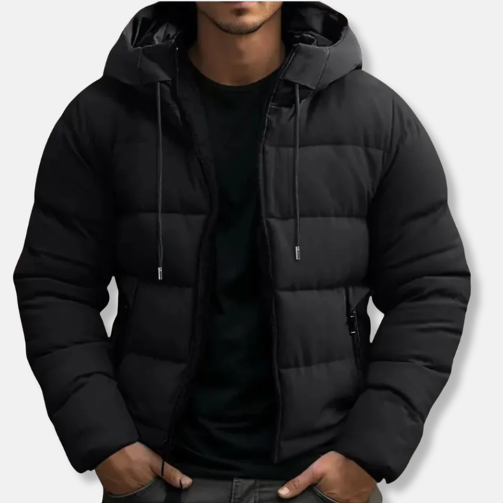 Drune | Gequiltete Kapuzen-Pufferjacke - Mit Kordelzug Kapuze Reißverschluss Pufferjacke
