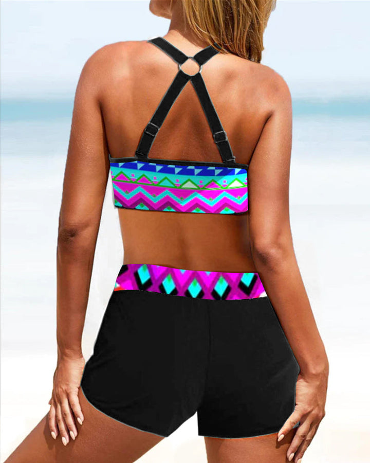 Drune | Hoch Geschnittene Bikinis mit Geometrischem Print