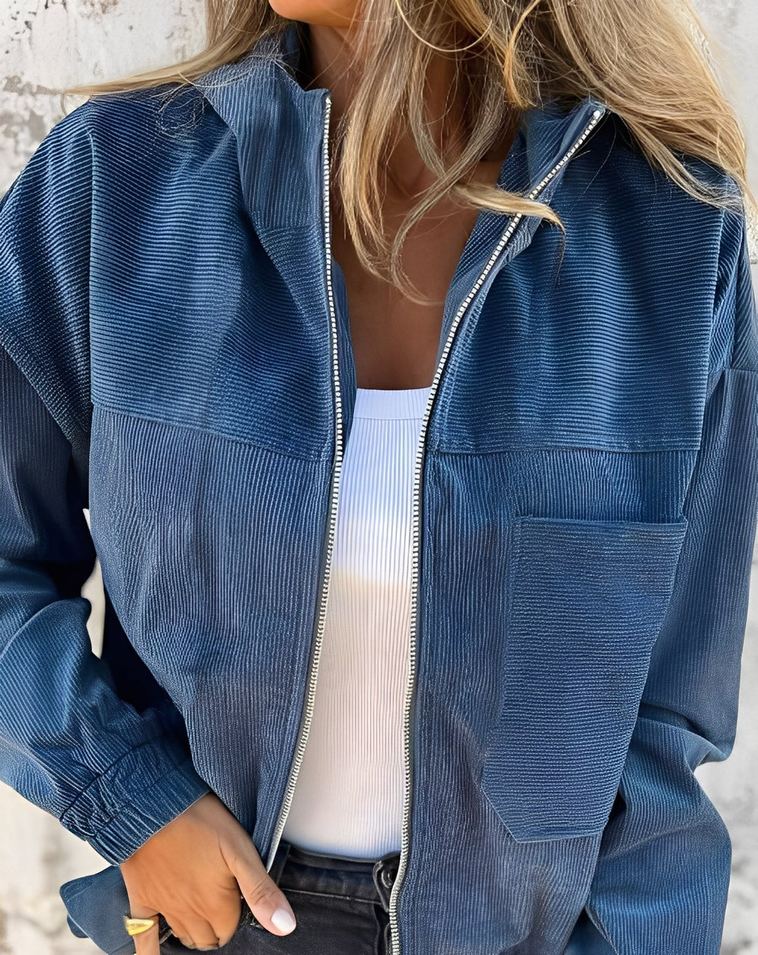 Drune | Bequeme Damen-Cordjacke mit Kapuze