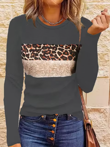 Drune | Langarm-T-Shirt mit Leopardenmuster