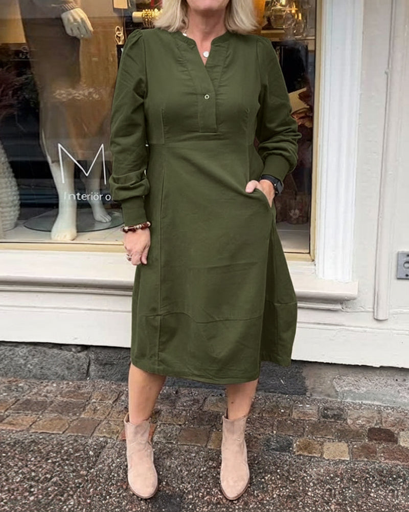 Drune | Retro Kleid mit Langen Ärmeln