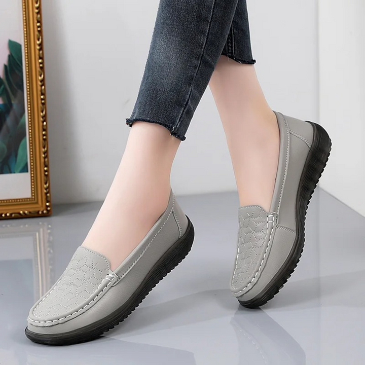 Drune – Damen-Loafer aus Leder mit Reliefmuster