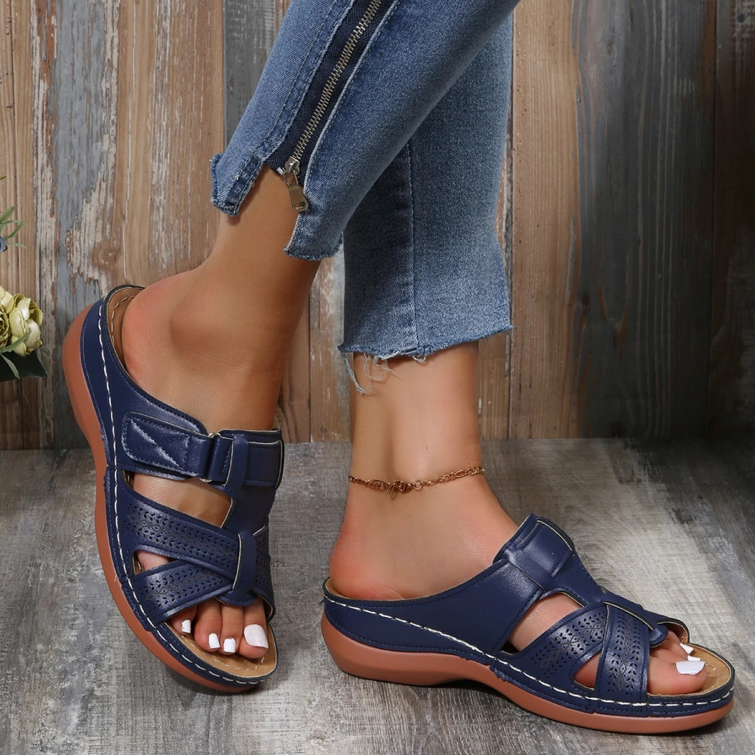 Drune | orthopädische Ledersandalen für Frauen mit offener Zehenpartie