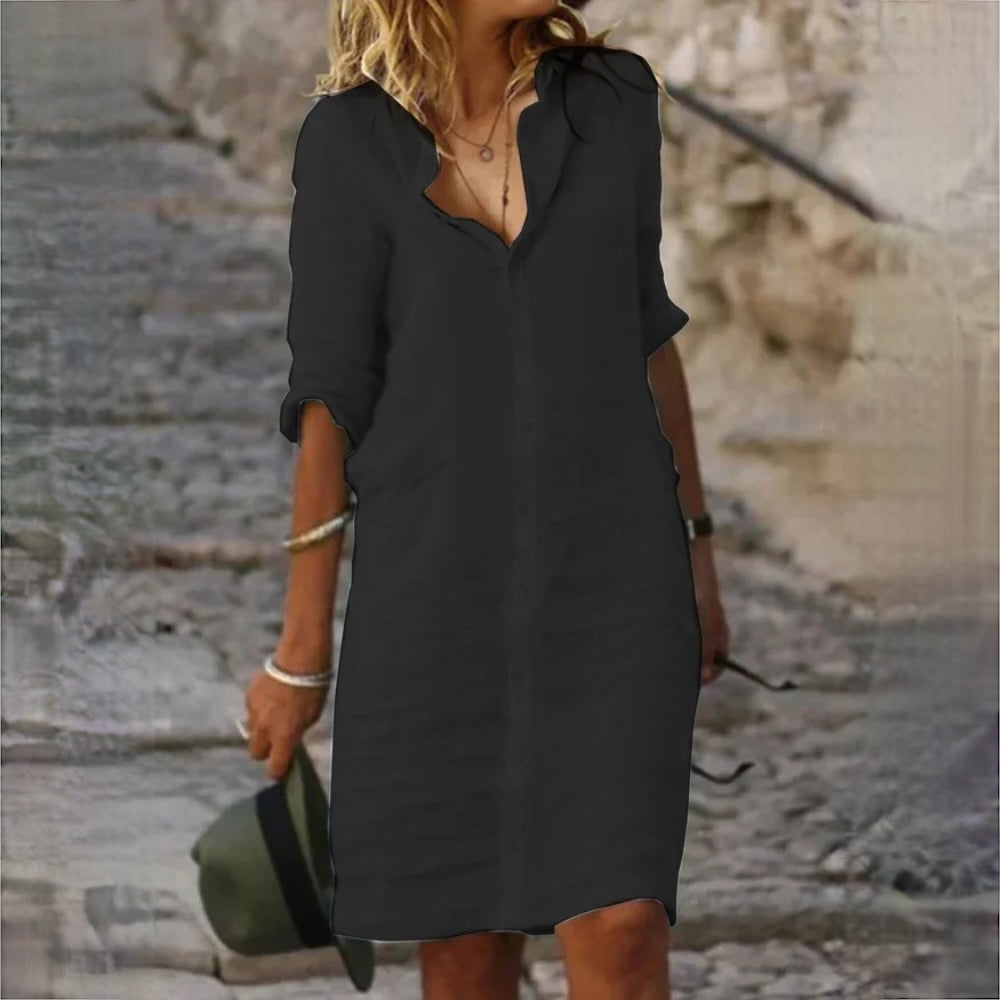 Drune | Baumwolle Leinen Damen Kleid