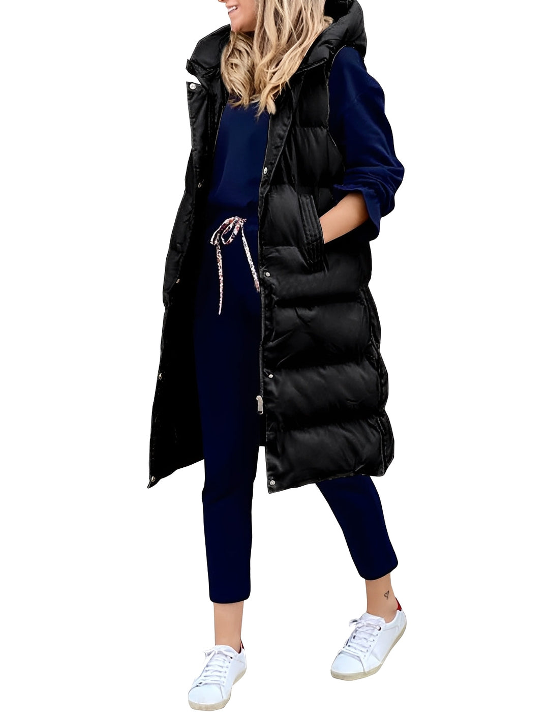 Drune | Stylischer, Ärmelloser, Langer Weste-Mantel für Damen