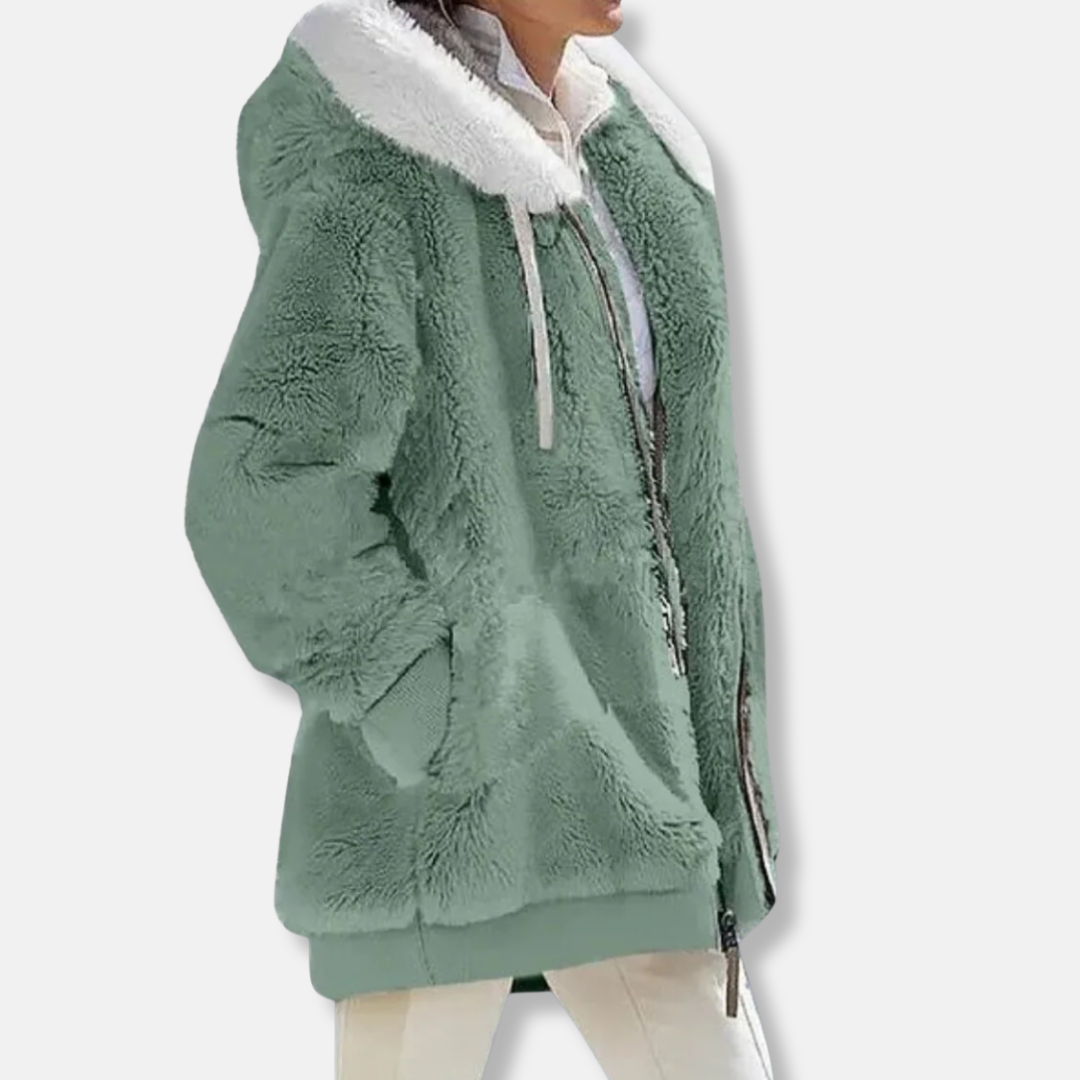 Drune | Fleece Übergroße Fleecejacke - Kapuzen-Reißverschlussjacke