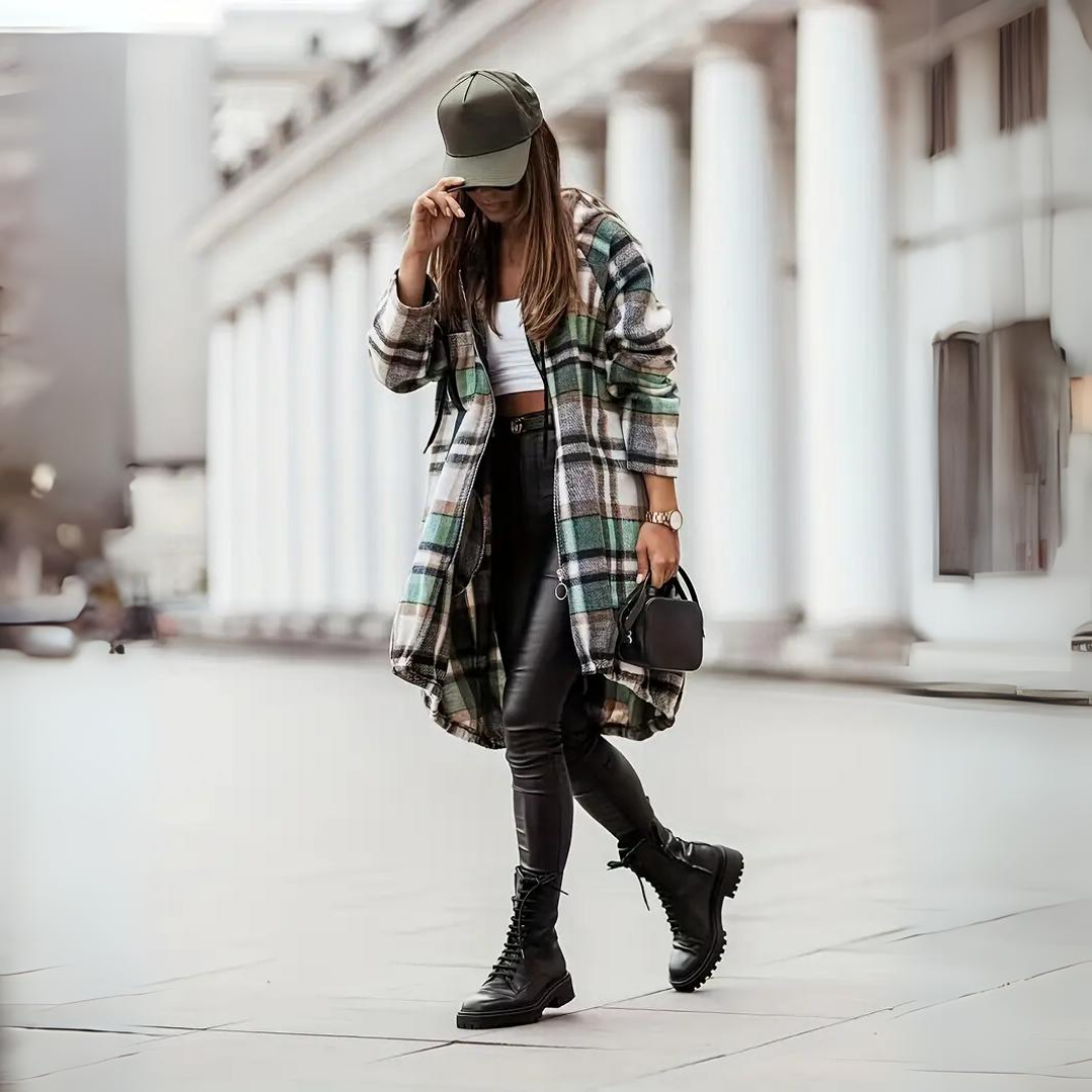Drune | Trendiger karierter Cardigan für Frauen
