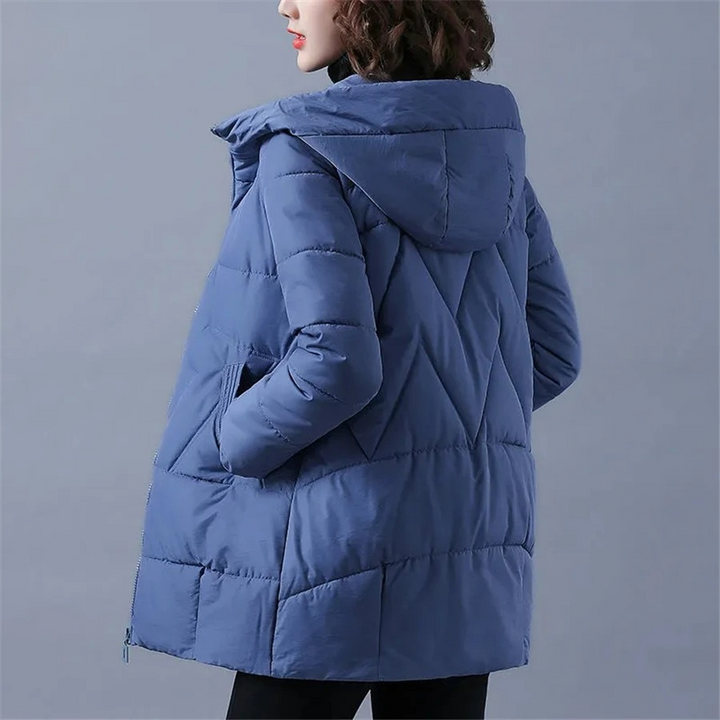 Drune | Elegante unifarbene gerippte gesteppte Jacke mit Reißverschluss ideal für Herbst/Winter