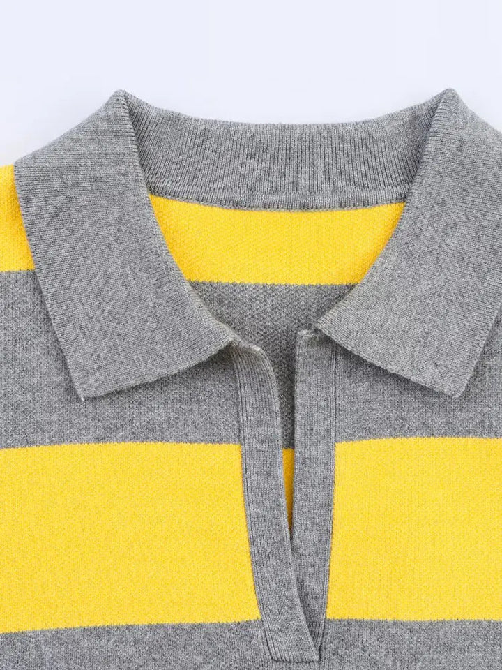 Drune | Gestreiftes Strick-Polo