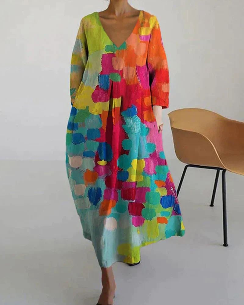 Drune | Bunt Gedrucktes Sommerkleid für Frauen