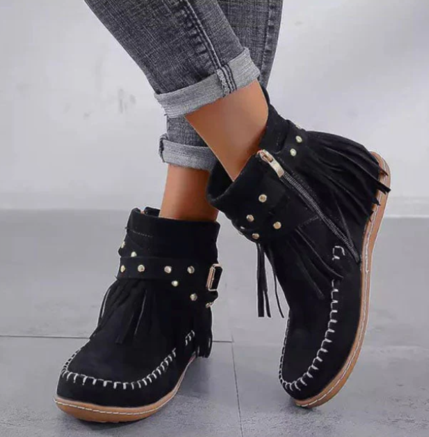 Drune | Wildleder Fransen Stiefel