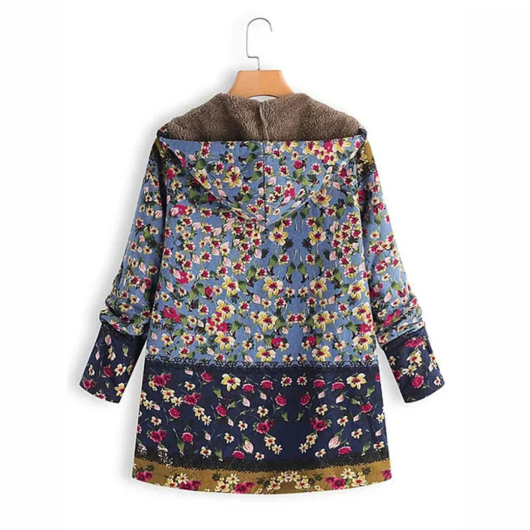 Drune | Lange Blümchenjacke für Frauen