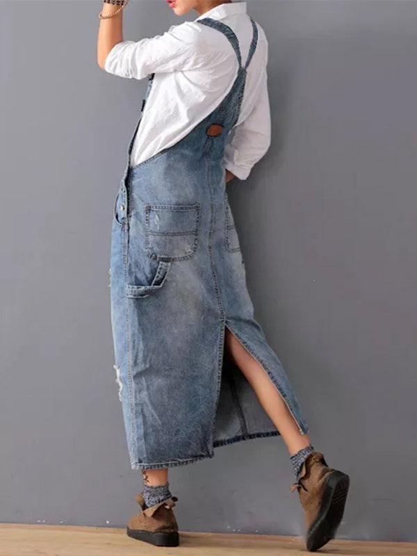 Drune | Lässiges Denim-Latzkleid