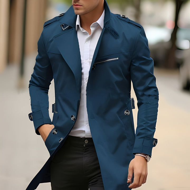 Drune | Eleganter Trenchcoat mit umgekehrtem Kragen für Männer