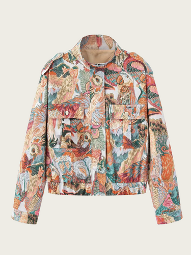 Drune | Gedruckte Damenjacke mit Taschen an der Vorderseite Zenaida