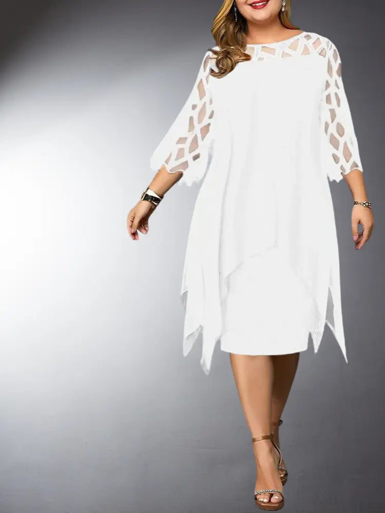 Drune | Elegantes Plus Size Spitzen Midi Kleid