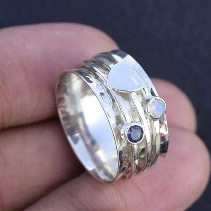 Drune | Spinner Herzchenring Silber