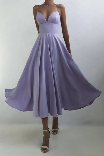 Drune | elegantes Midi-Kleid mit Spaghettiträgern für besondere Anlässe