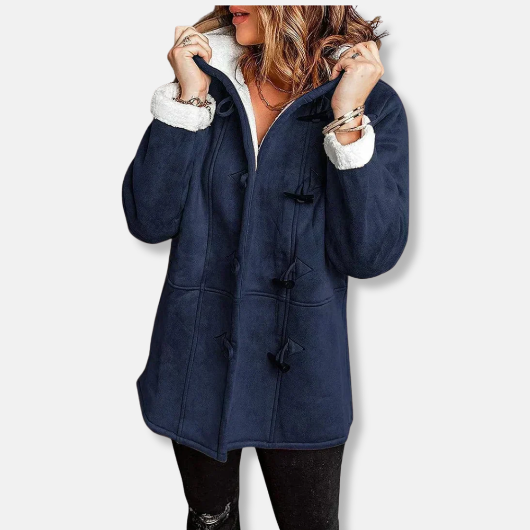 Drune | Jacke - Fleece - Kapuze - Knopfverschluss - Lässiger Schnitt - Mittel-lang