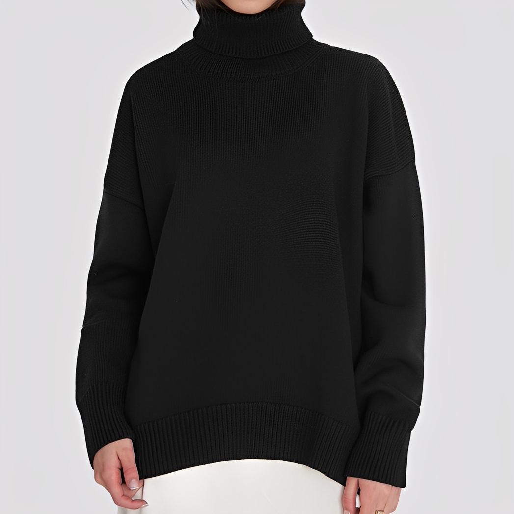 Drune | Einfacher, übergroßer Rollkragenpullover für Damen