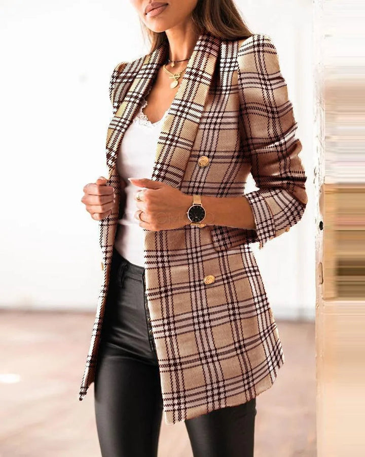 Drune | Blazer - Elegante Kollektion - Detaillierte Textur, Goldene Knöpfe - Perfekt für die Arbeit oder einen eleganten Anlass