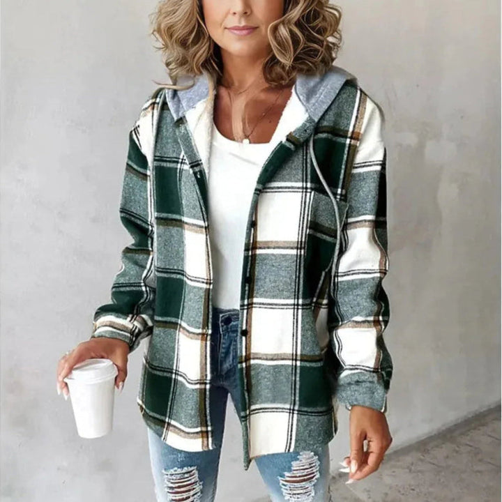 Drune | Kariertes Kapuzen-Sommerjacke für Damen