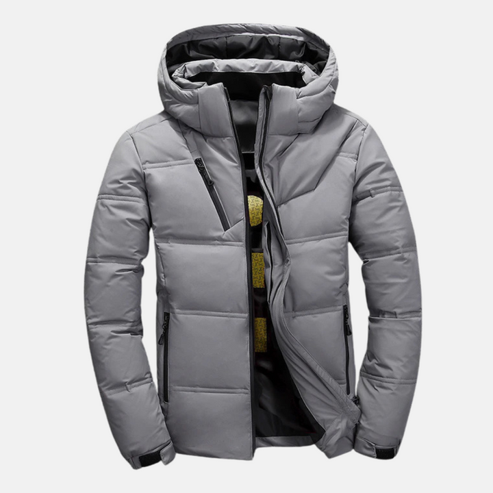 Drune | Pufferjacke Ge Quiltetes Design mit Kapuze Verstellbare Ärmel mit Reißverschlusstaschen