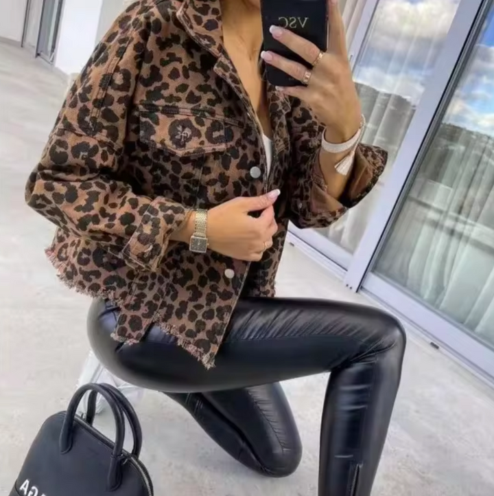 Drune | Denimjacke Mit Leopardenmuster
