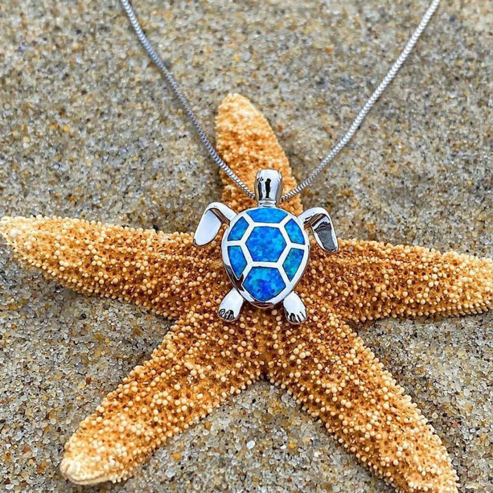 Drune | Schildkröte Halskette + Ohrringe in Opal Und Silber Silber