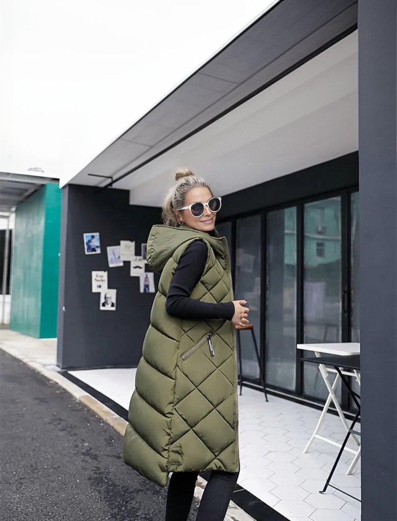 Drune | Elegante Lange Steppweste Damen