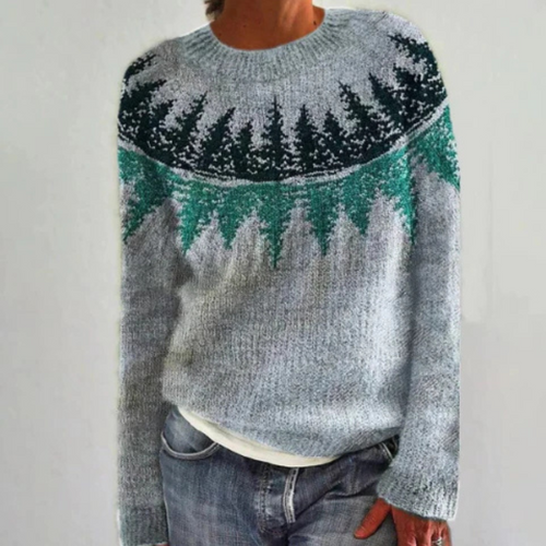 Drune | Winterpullover für Frauen mit skandinavischem Waldmuster