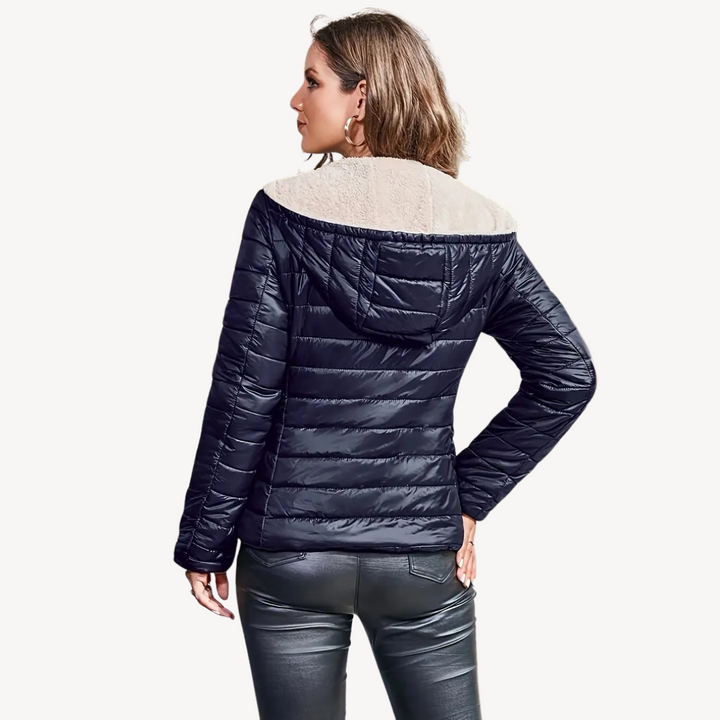 Drune | Damen Pufferjacke mit Sherpa-Futter und Reißverschluss