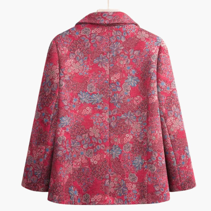Drune | Vintage Blumenmuster Wolle Mantel für Damen