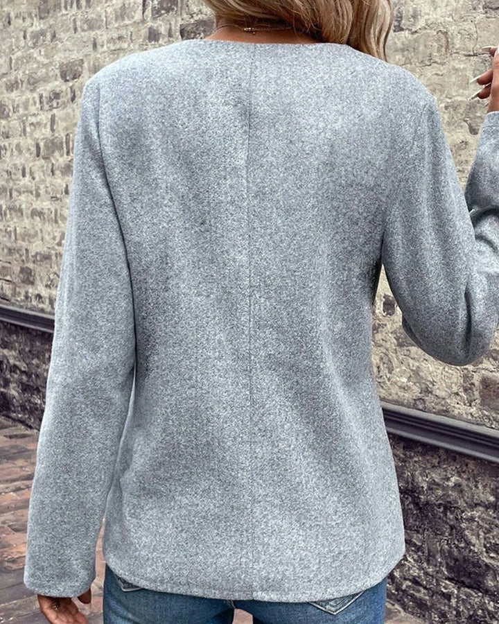 Drune | Schicke Wintergraue Strickjacke für Frauen