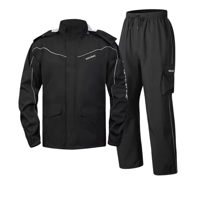 Drune | Herren Motorrad Regenjacke wasserdicht - Reflektierend schwarz/grün S-2XL