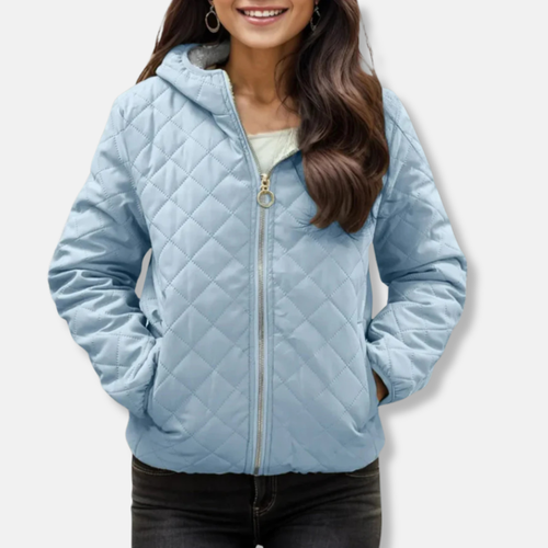 Drune | Steppjacke Lässiger Schnitt Diamantsteppung Kapuze Elastischer Saum