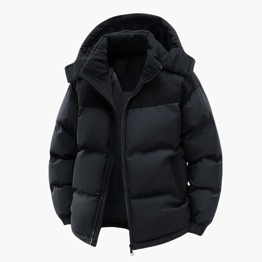 Drune | Casuale Kapuzenjacke mit Puffern und Farbblockdesign