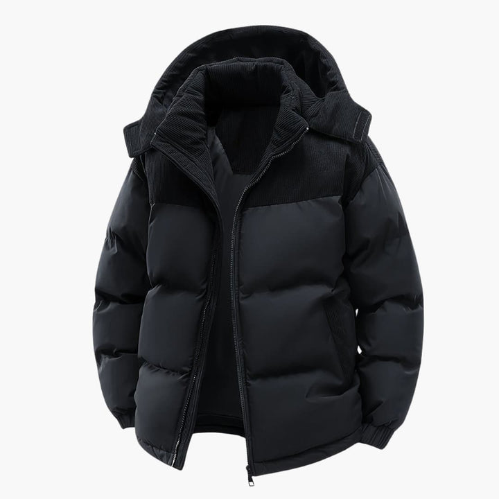 Drune | Casuale Kapuzenjacke mit Puffern und Farbblockdesign