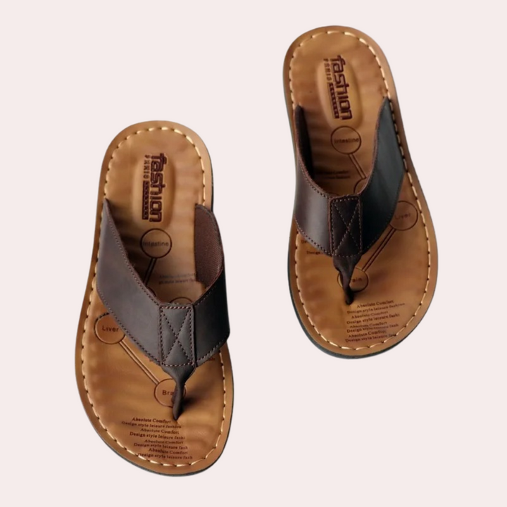 Herren Bequeme Leder Slipper Sommer Stil