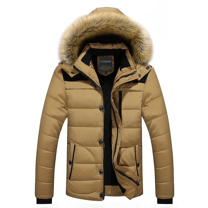 Drune | Herren Daunenjacke mit Pelzkragen