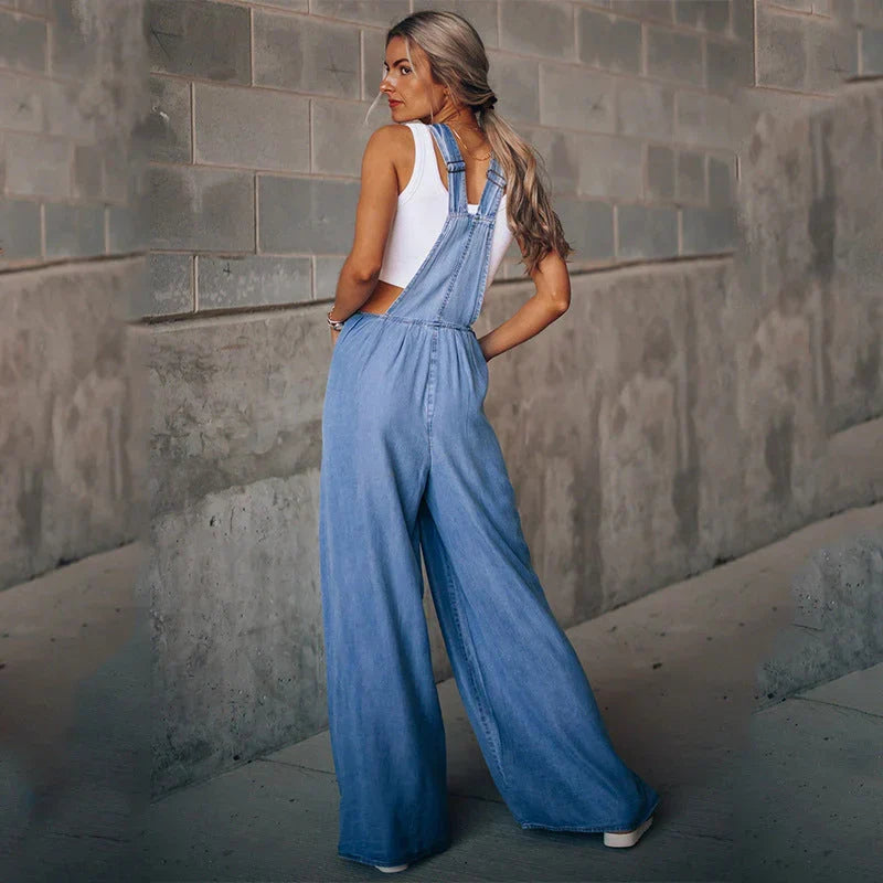 Drune | Armelloser Trendiger Denim-Overall für Damen