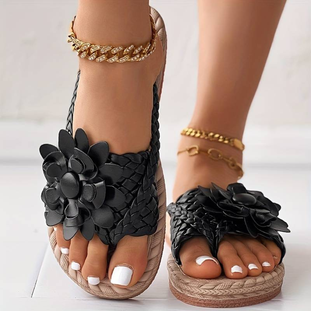 Drune | Damen-Sandalen mit Offener Zehenspitze und Eleganten Geflochtenen Riemen