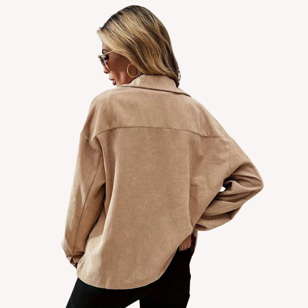 Drune | Damen Cordjacke mit Knöpfen