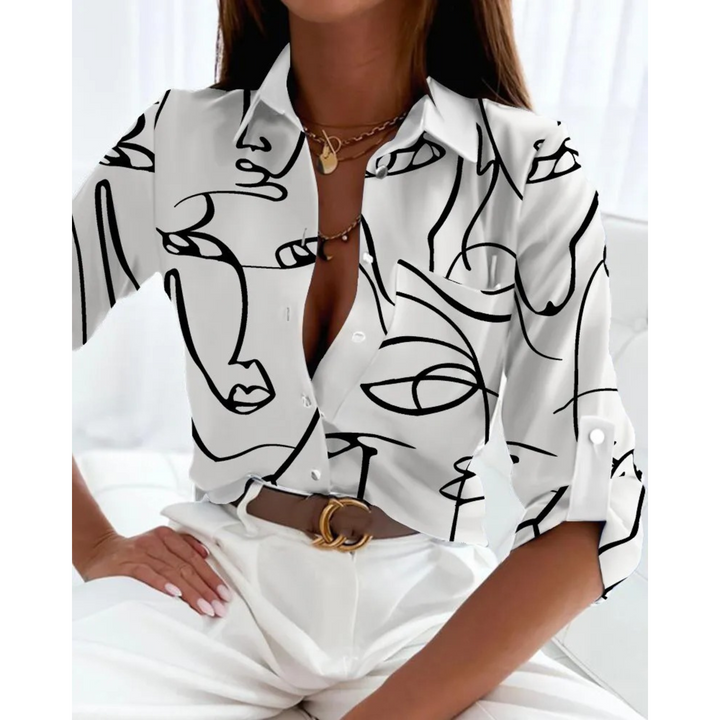Drune | Elegante Damenbluse Im Business Stil mit Futter