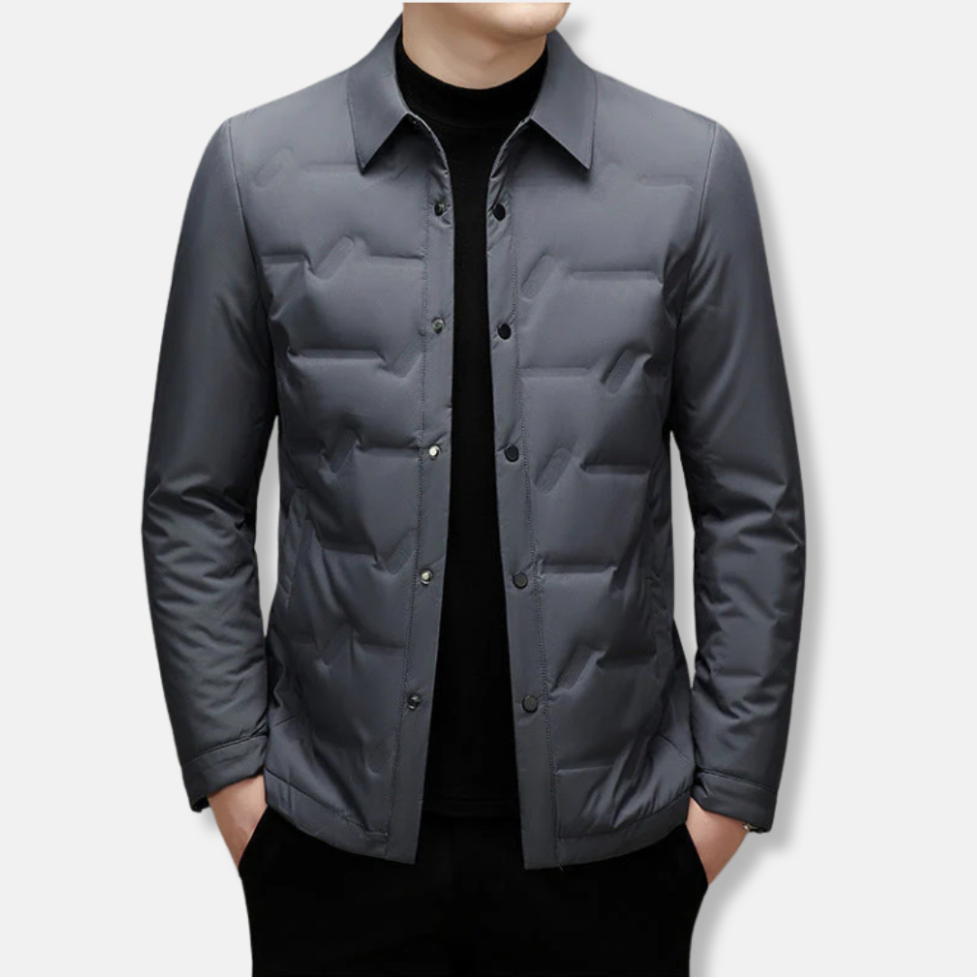 Drune | Daunenjacke - Slim Fit - Gefüttert - Knopfvorn - Wasserabweisend - Tailenlänge