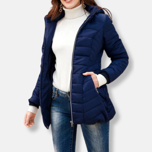 Drune | Padded Jacket Slim Fit mit Kapuzenkragen Rippbündchen Hüftlänge