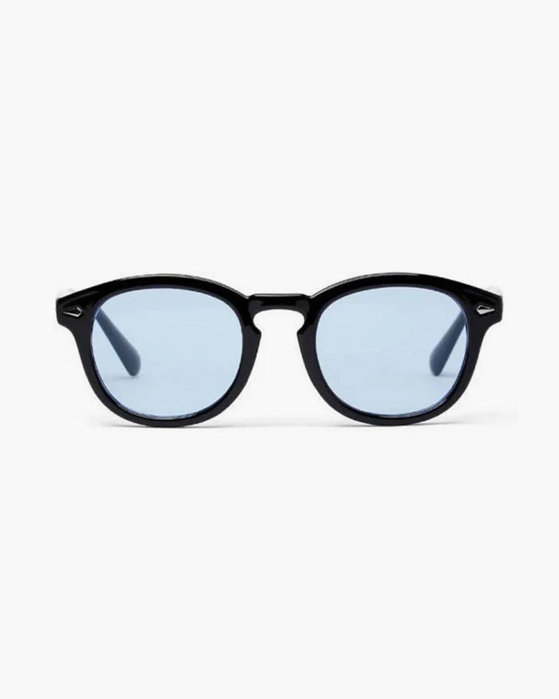 Drune | Schwarzer Rahmen Runde Sonnenbrille Für Männer